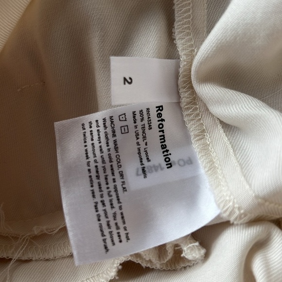 Reformation Avalon Cream Paperbag Tie Ankle Trouser Pants - Picture 7 of 12